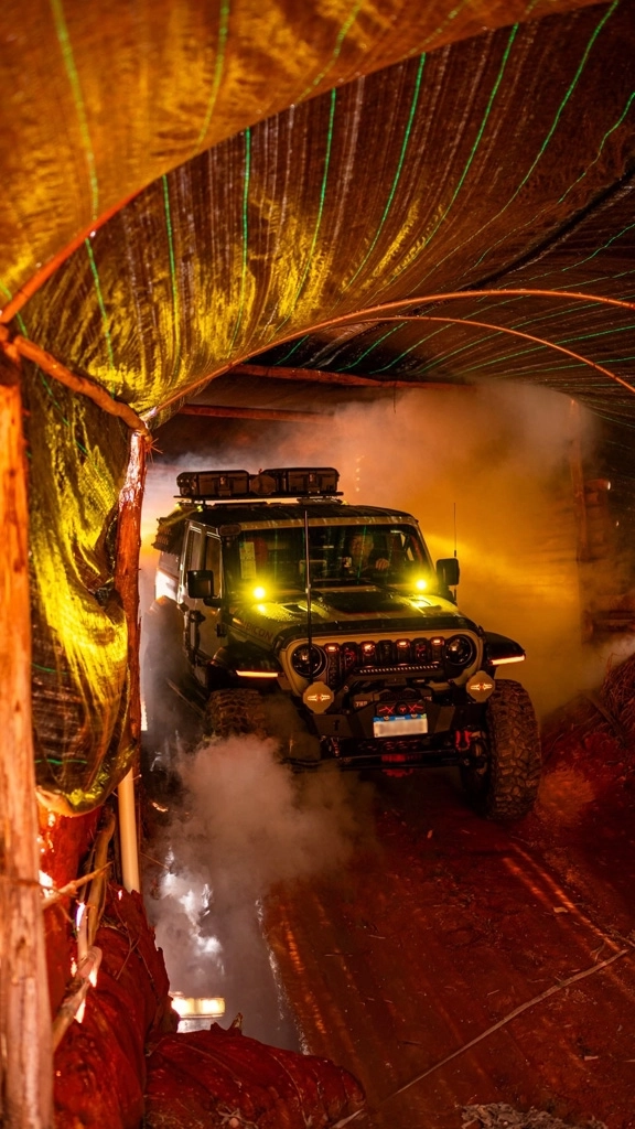 Expedição 4x4 em trilha com vegetação fechada